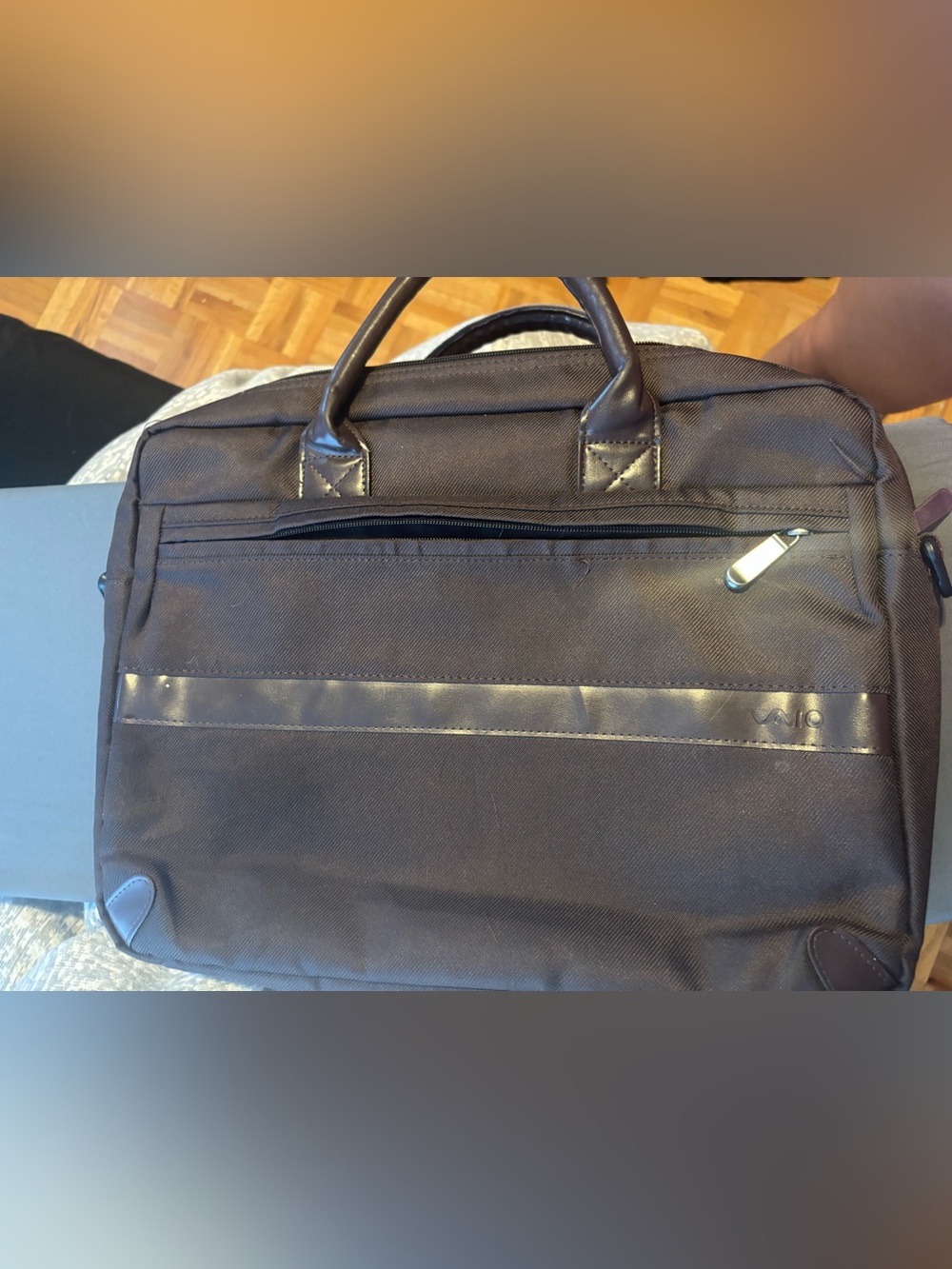 Vintage VAIO Brown Laptop Briefcase - Professional Carry Bag